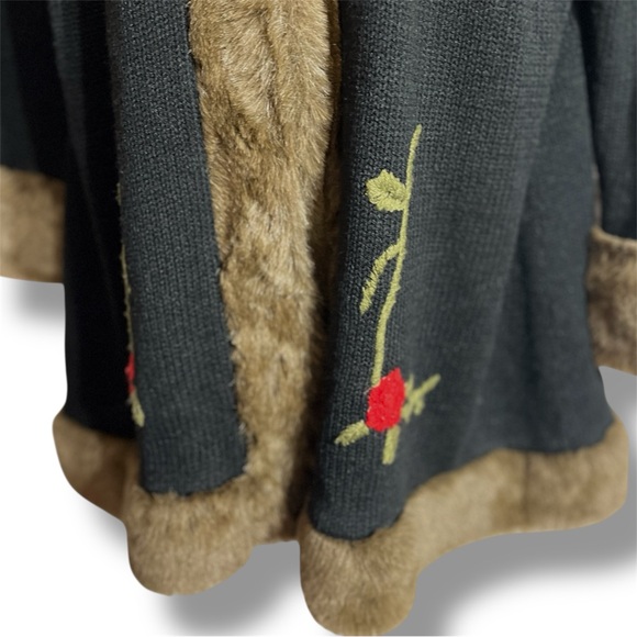 Torrid Black Sweater Coat with Faux Fur Trim,  2X - Picture 3 of 10